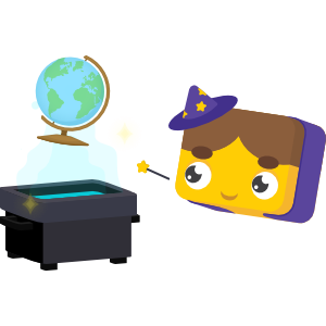 Wizard Blook blends different items in a magical
      cauldron, conveying the diversity of subjects and topics as well as the
      creative and a magical learning experience Blooket offers.
